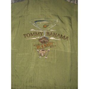 Tommy Bahama, dry and mighty martini, silk green, button-down men’s shirt size m